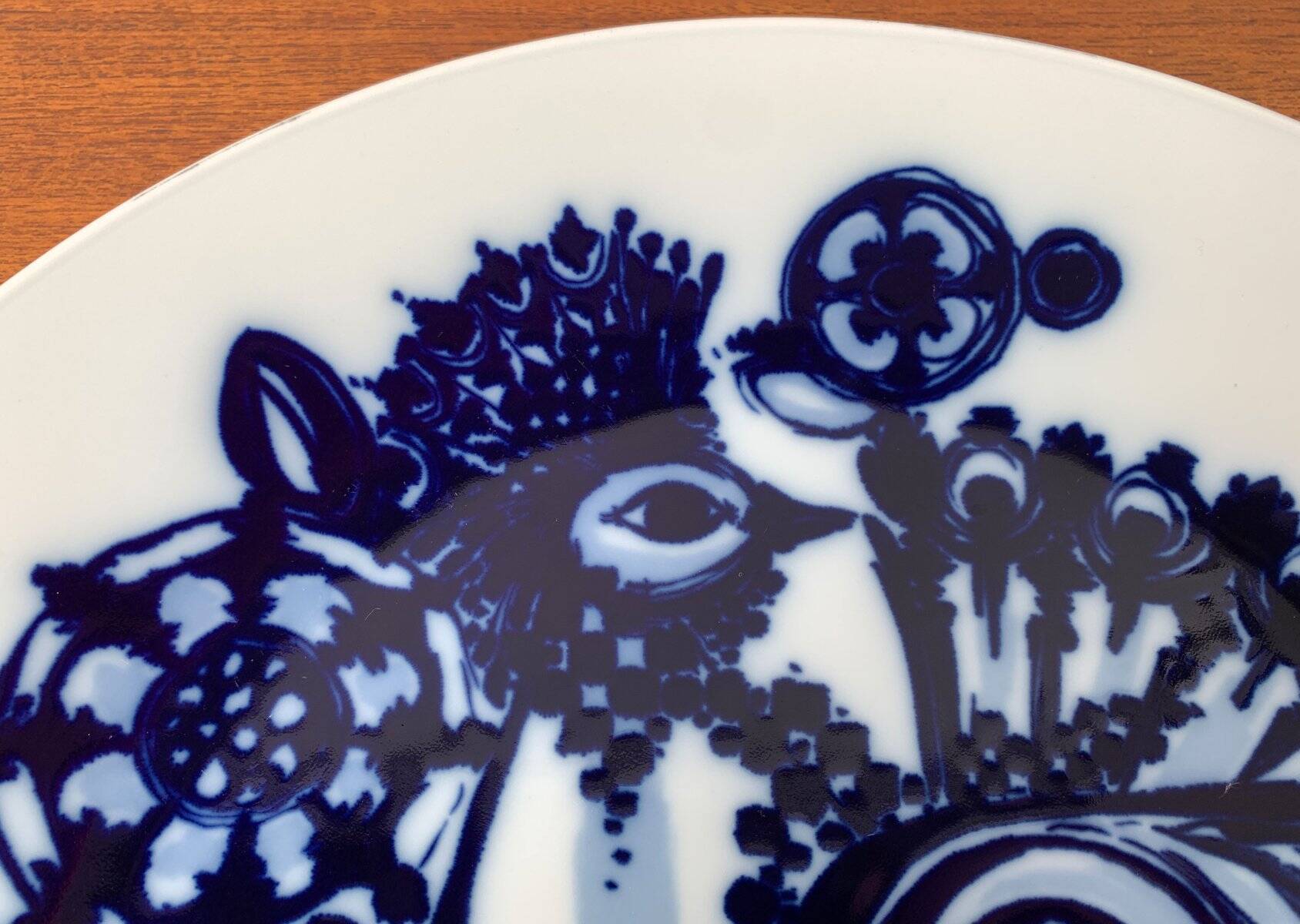 Vintage German peacock wall plate by Bjørn Wiinblad for Rosenthal, 1970s.