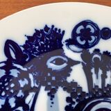 Vintage German peacock wall plate by Bjørn Wiinblad for Rosenthal, 1970s.