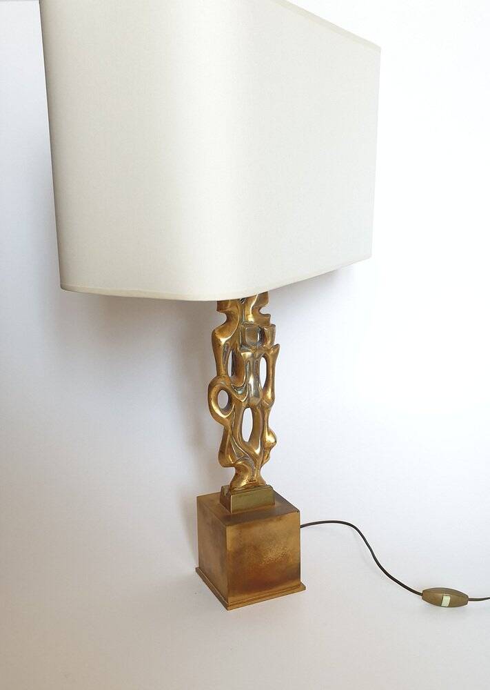Desk lamp in gilded bronze by Papineau, 1970s