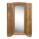 Art Deco wardrobe with bevelled mirror in solid raw walnut.