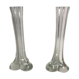 Paire anciens vases soliflore années 70