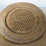 Set of 6 under plates in rattan and canning