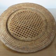 Ensemble de 6 dessous d'assiettes en rotin et cannage