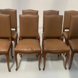 Set of eight Regency style chairs in solid oak, 20th century