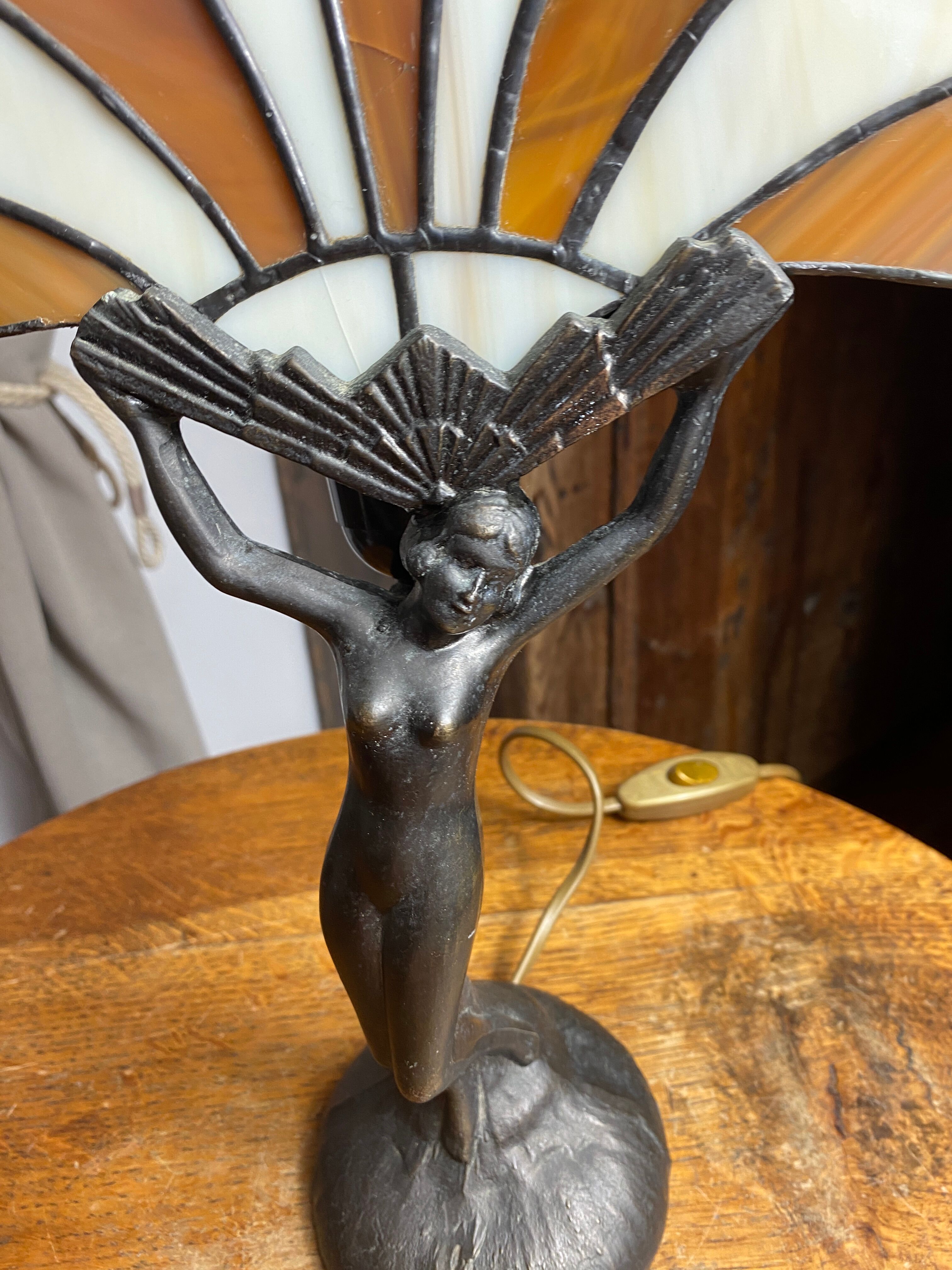 Glass fan lamp