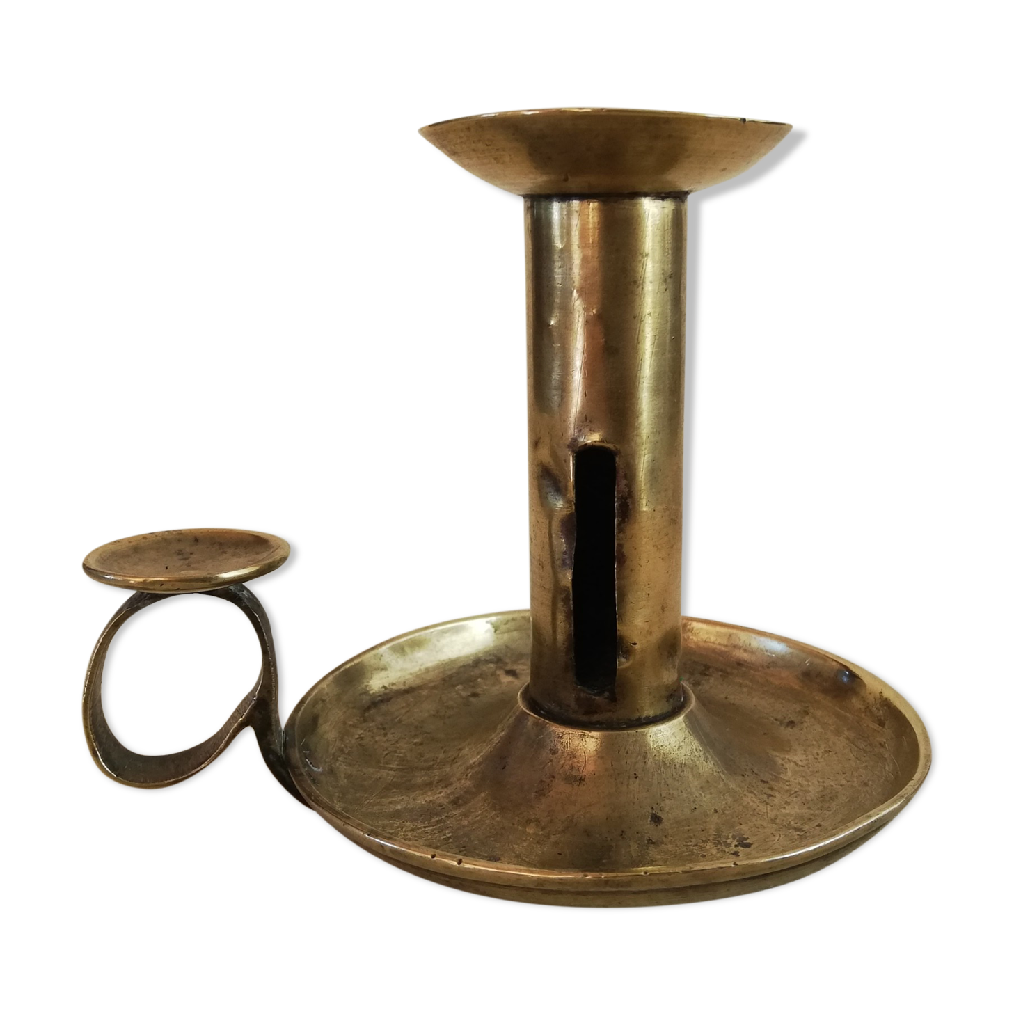 Brass hand candle holder
