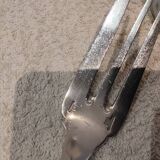 Silver-plated metal stew fork and spoon, Christofle silversmith, Albi