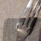 Silver-plated metal stew fork and spoon, Christofle silversmith, Albi