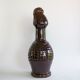 Vintage brown glazed stoneware bottle / decanter