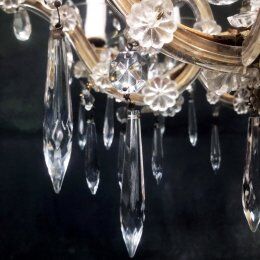 Old chandelier with 10-branch tassels