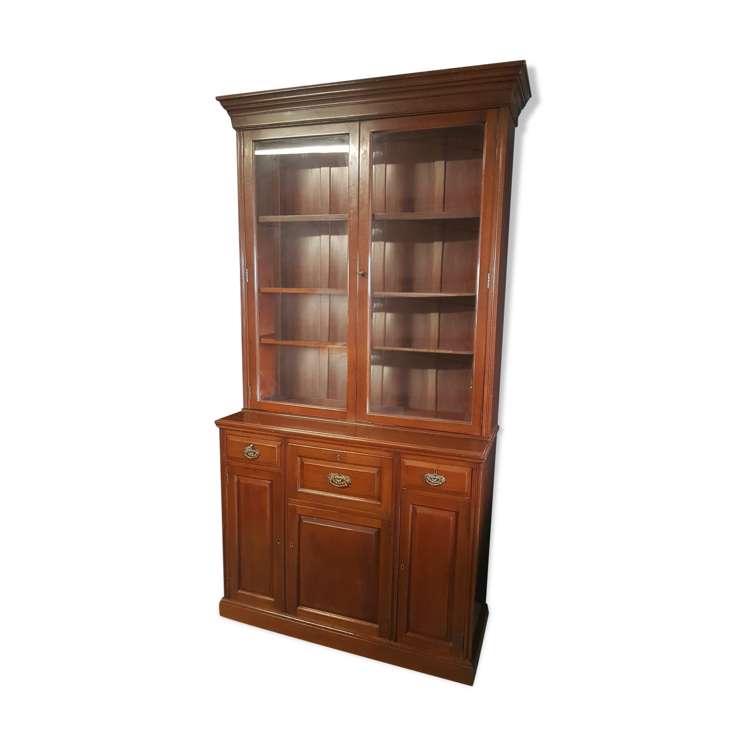 English secretary in old mahogany