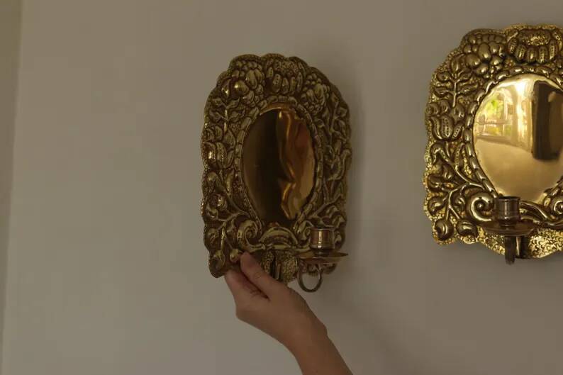 Pair of Mid-Century Swedish Brass Sconces