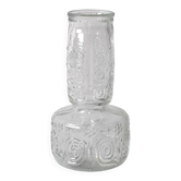 Vase en verre pressé clair du milieu du siècle par Adolf Matura / Rosice / 1973