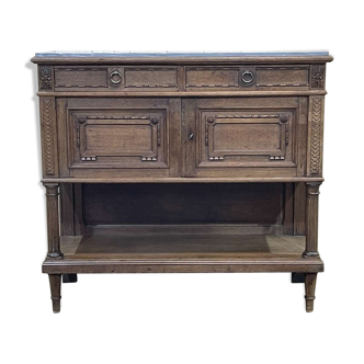 Louis XVI style oak service with marble top