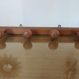 Wooden wall coat rack 4 hooks art deco 1940 1950