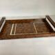 Old tray with art deco wooden handles