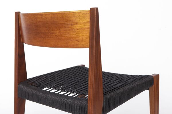 Chaise vintage Poul Cadovius ''Pia'' pour Cado, chaise en teck danois des années 1960, noire