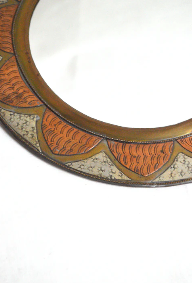 Moroccan copper and brass mirror
