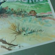 Tableau , aquarelle paysage provencal