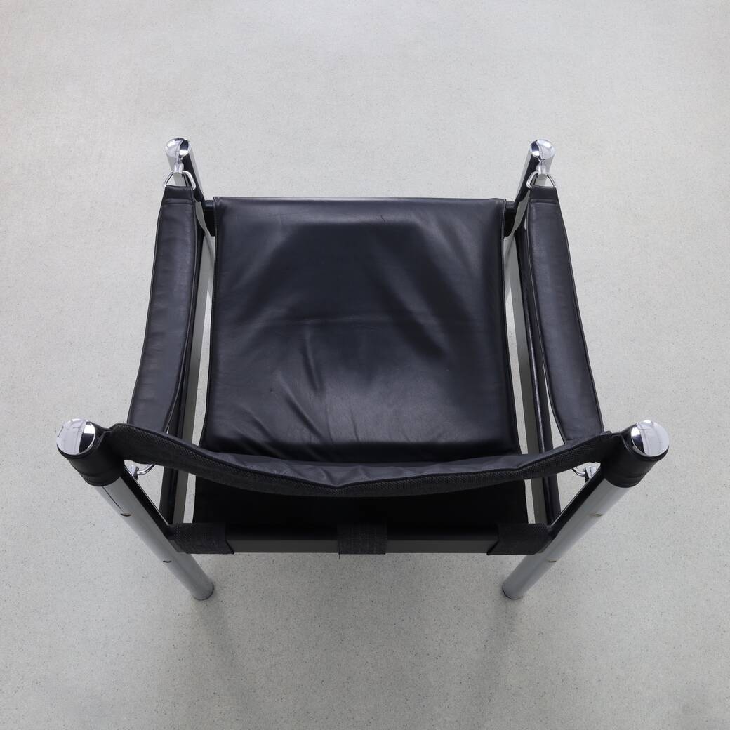 Lounge Chair in Leather and Chrome by Johanson Design Sweden, 1970s