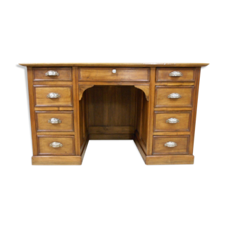 Coffered walnut desk