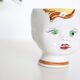 Pot de fleurs vintage visage céramique