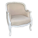 Bergère St Louis XV white rechampi 20th century