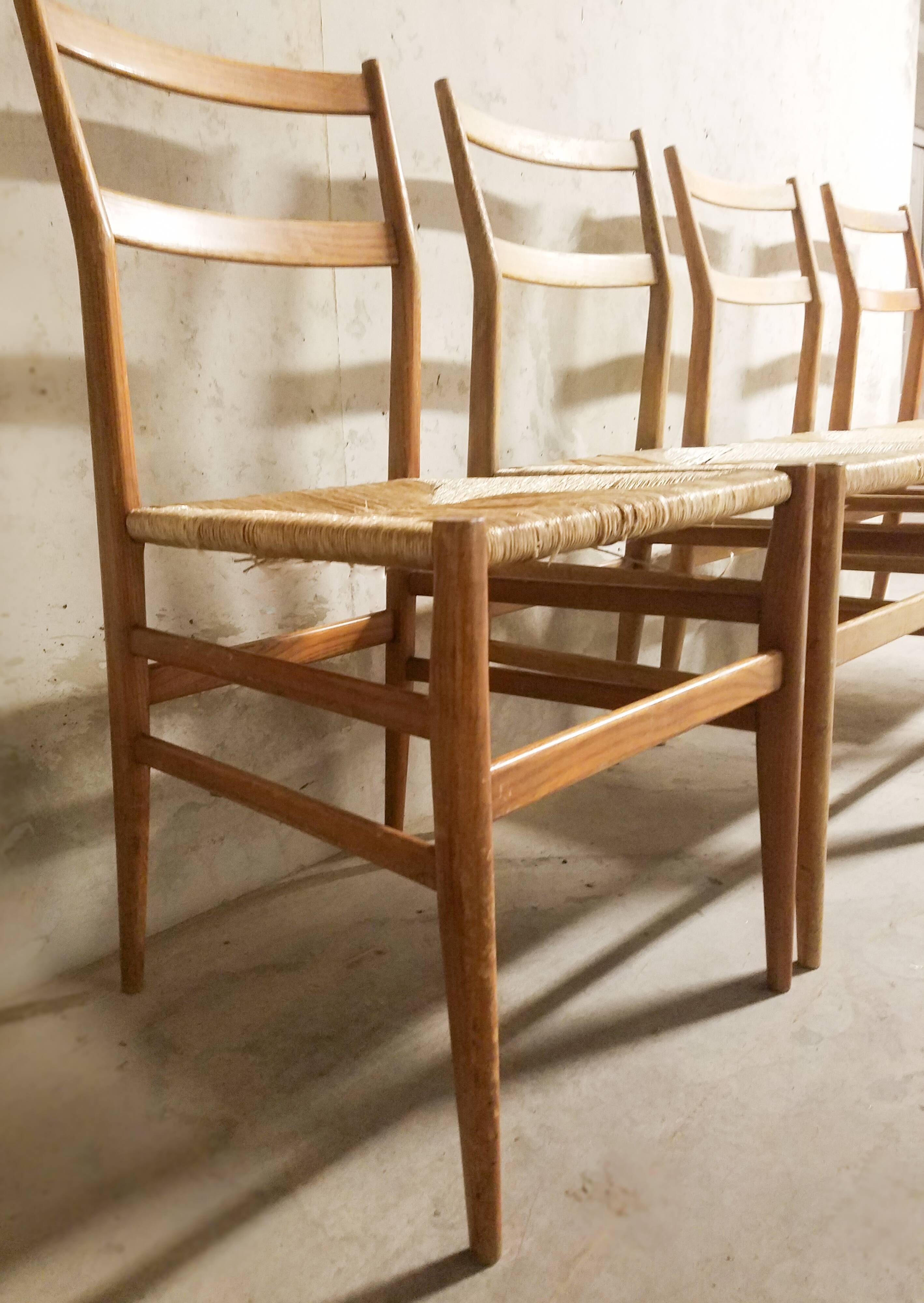 Ensemble de 4 chaises Leggera par Gio Ponti