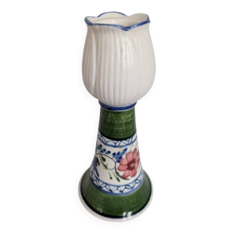 Bougeoir fleuri en céramique