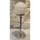 Chrome metal lamp with glass globe, Art Deco style, 20th century period.