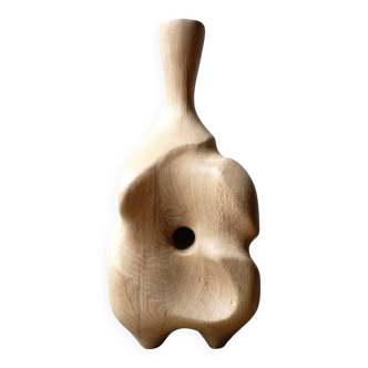 Large vase / abstract sculpture in solid carved oak