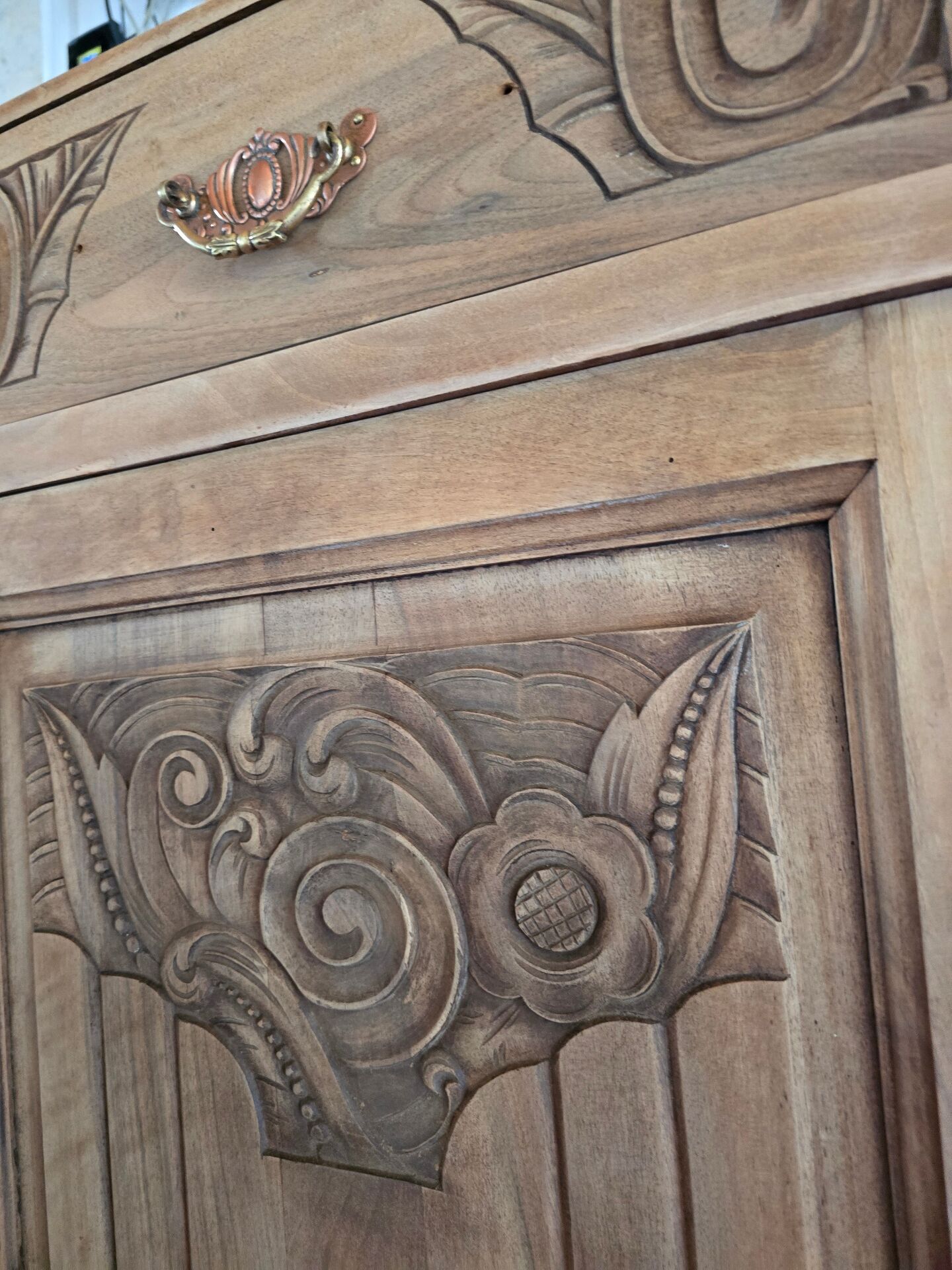 Grand buffet art déco restauré bois brut