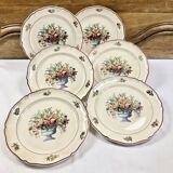 6 anciennes assiettes à dessert modèle Floralia Villeroy & Boch