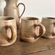 Vintage complete stoneware service – 6 mugs & jug Vallauris