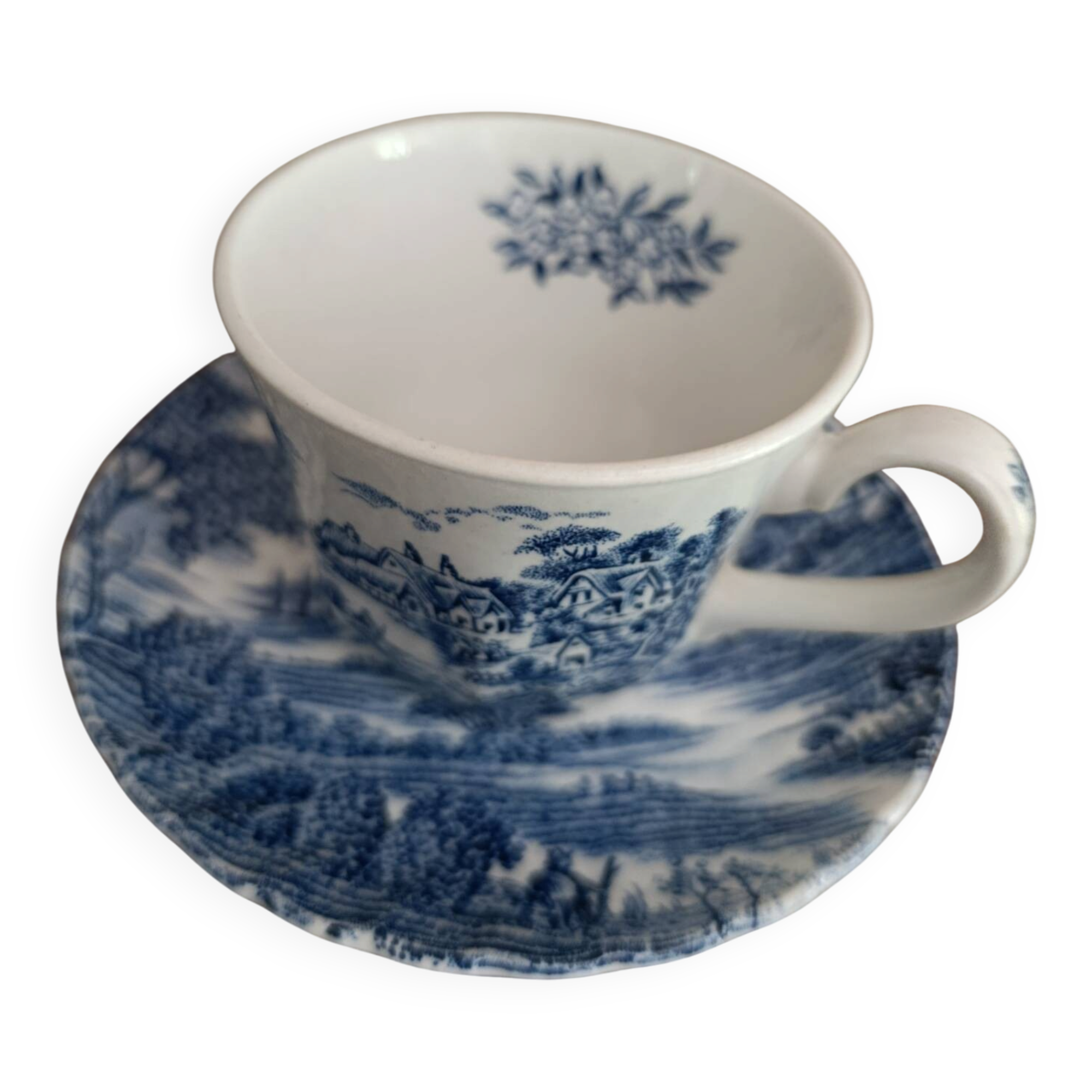cup and its saucer English blue earthenware | Ridgway Staffordshire