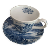 cup and its saucer English blue earthenware | Ridgway Staffordshire