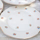 6 flat plates pattern small flowers signed Sarreguemines