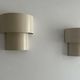 Pair of vintage modernist wall lights, white lacquered metal, Sweden 1970
