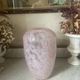 Marbled pink blown glass art vase, La Rochère