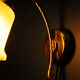 Danish wall lamp, brass and glass