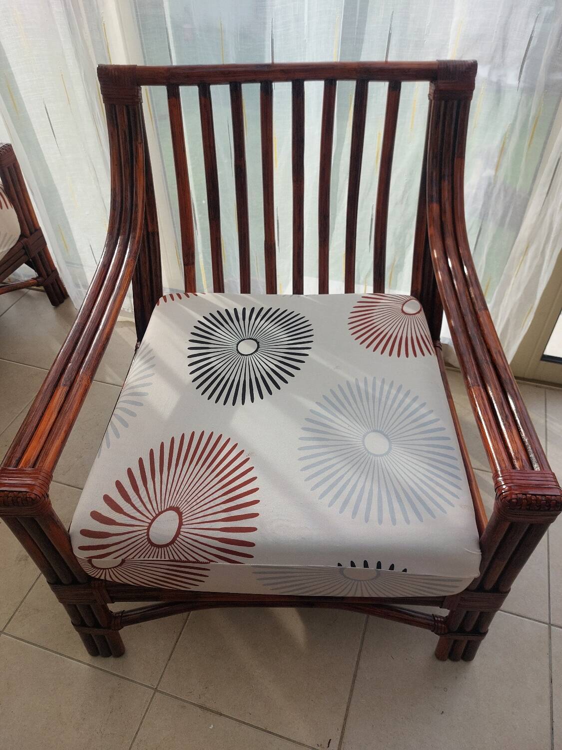 3 fauteuils Maugrion en rotin