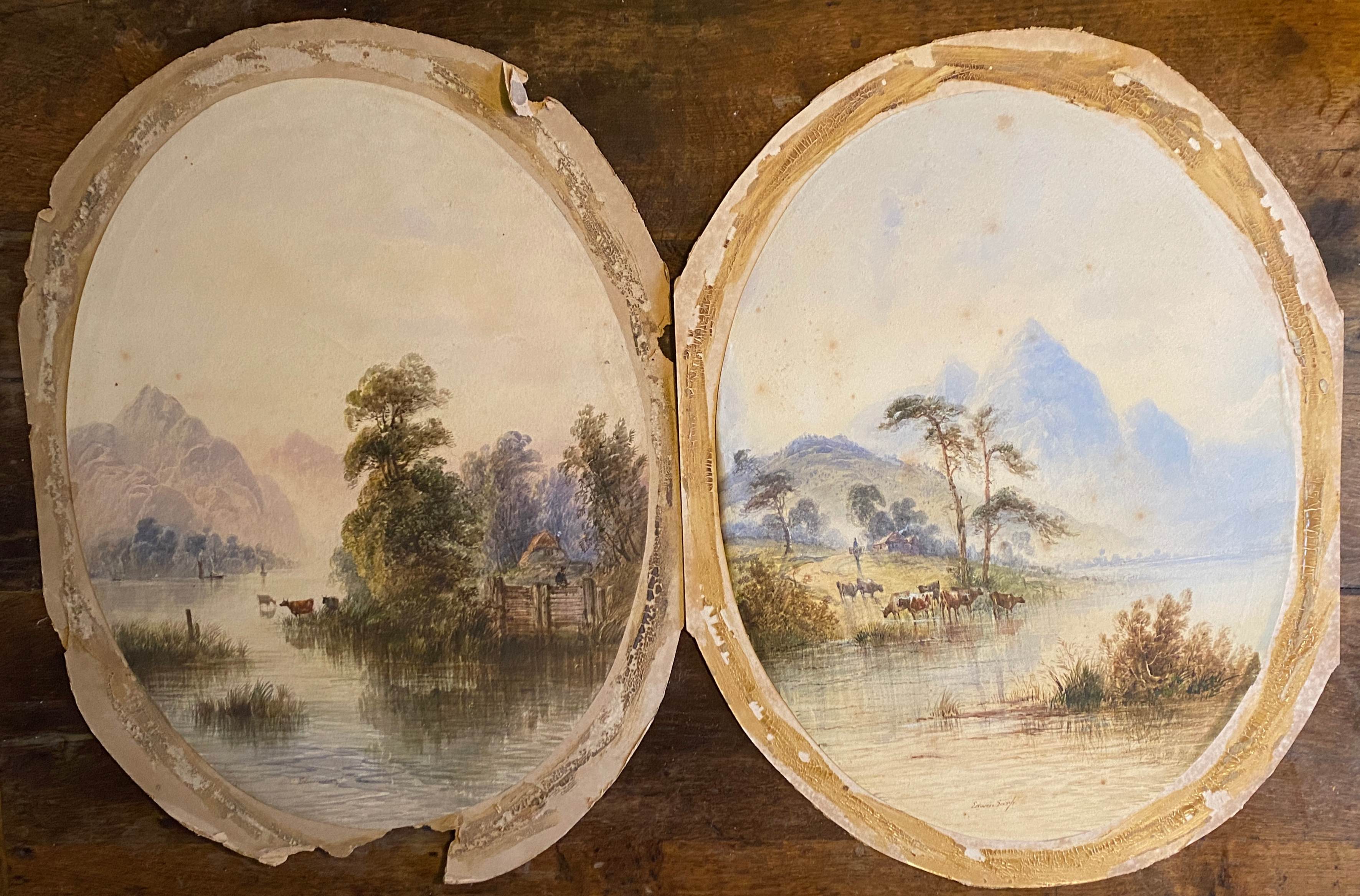 Watercolor paintings "Lucustrene Landscape" Edwin Earp (1851-1945)