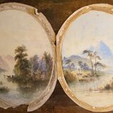 Watercolor paintings "Lucustrene Landscape" Edwin Earp (1851-1945)