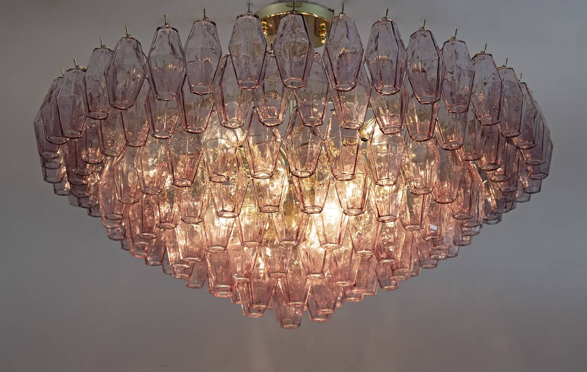 Carlo Scarpa Style Mid-Century Murano Glass Poliedri Chandelier by Venini