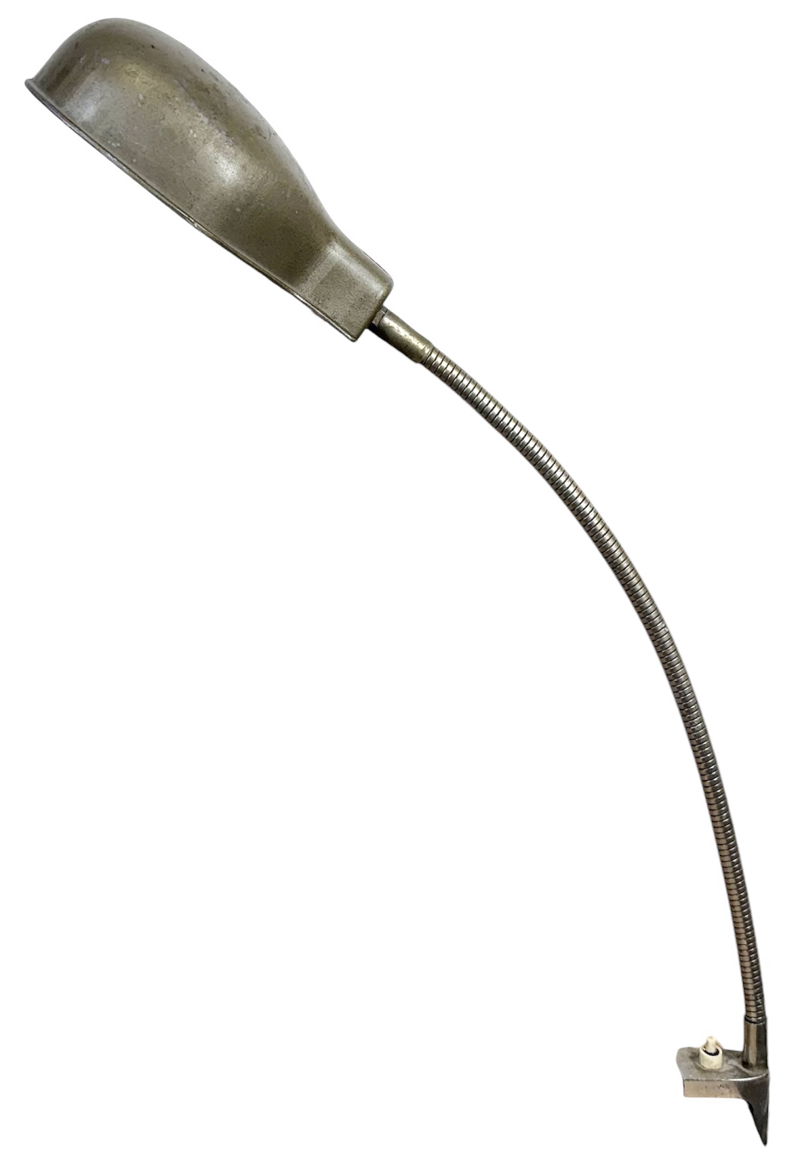 Vintage Grey Italian Gooseneck Table Lamp from GCME, 1950s