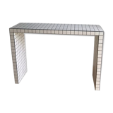 Console tiles mosaic white and black