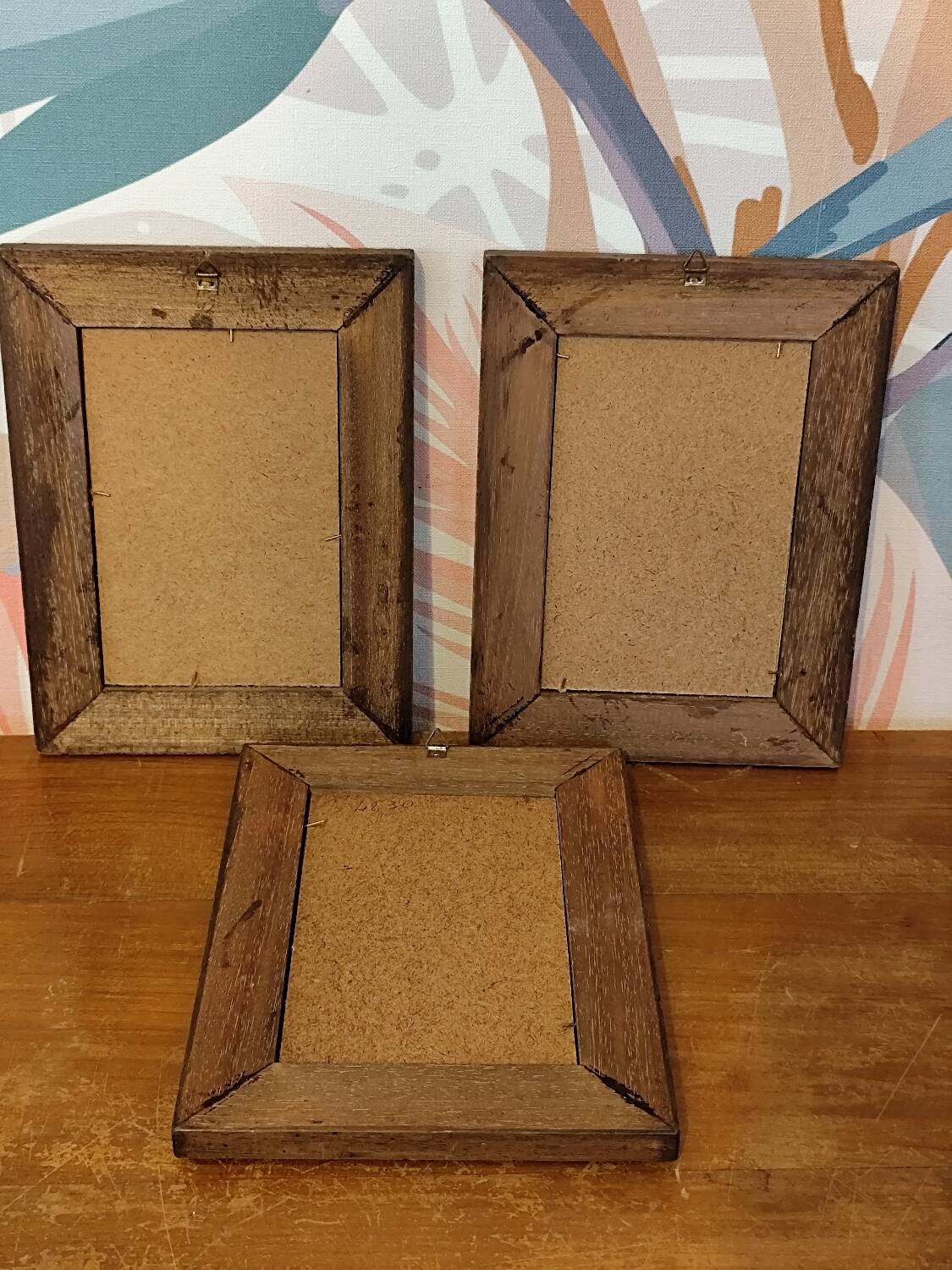 Set of three small framed fruit prints