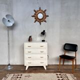 Vintage white chest of drawers feet compass 1960