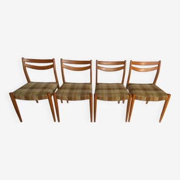 Series of 4 Scandinavian style chairs 1960