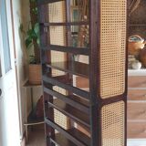 Pair of foldable cane bookcases
